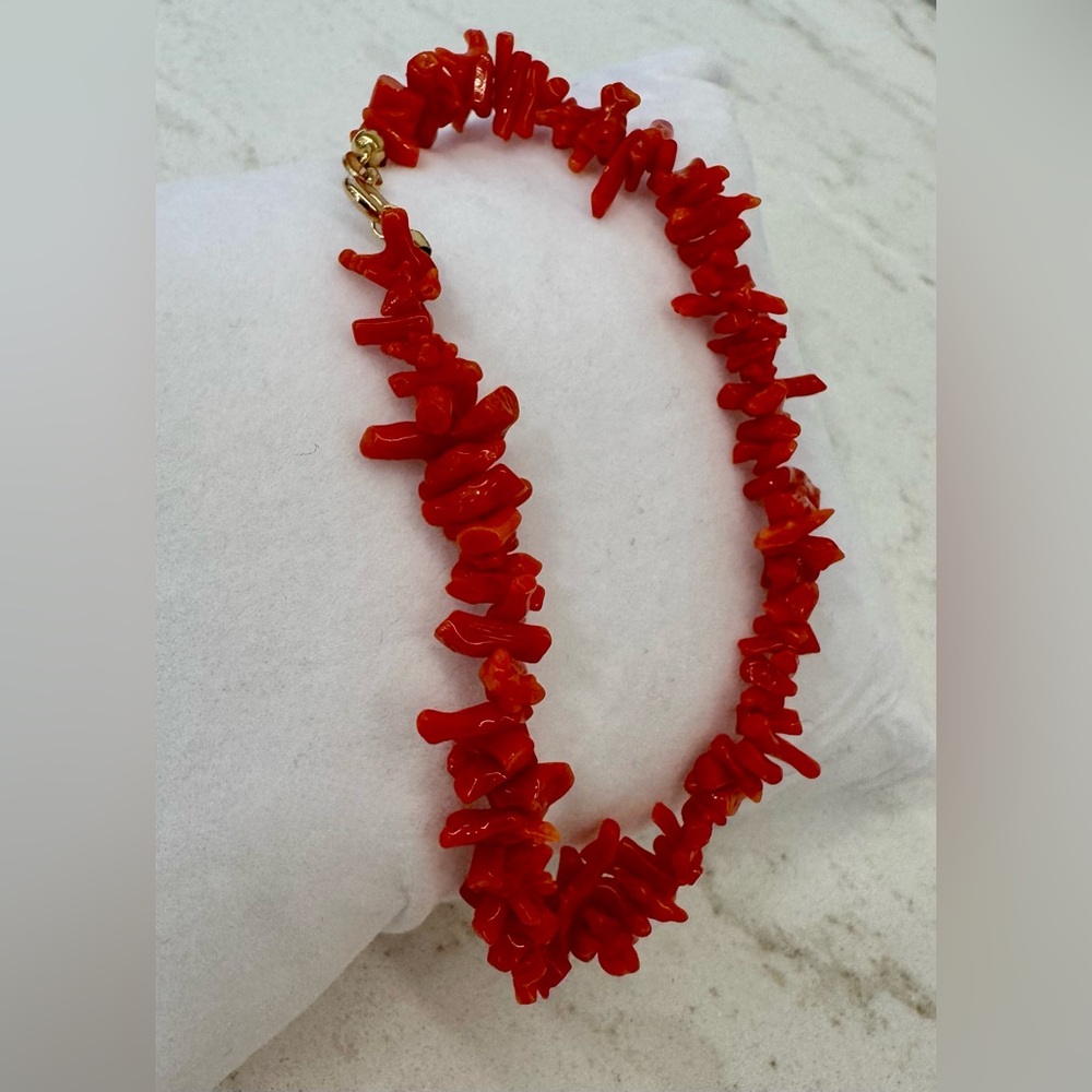 Bel Oro Italy 14K Gold (585) & Red Coral Nugget Bracelet 🌺 Vintage